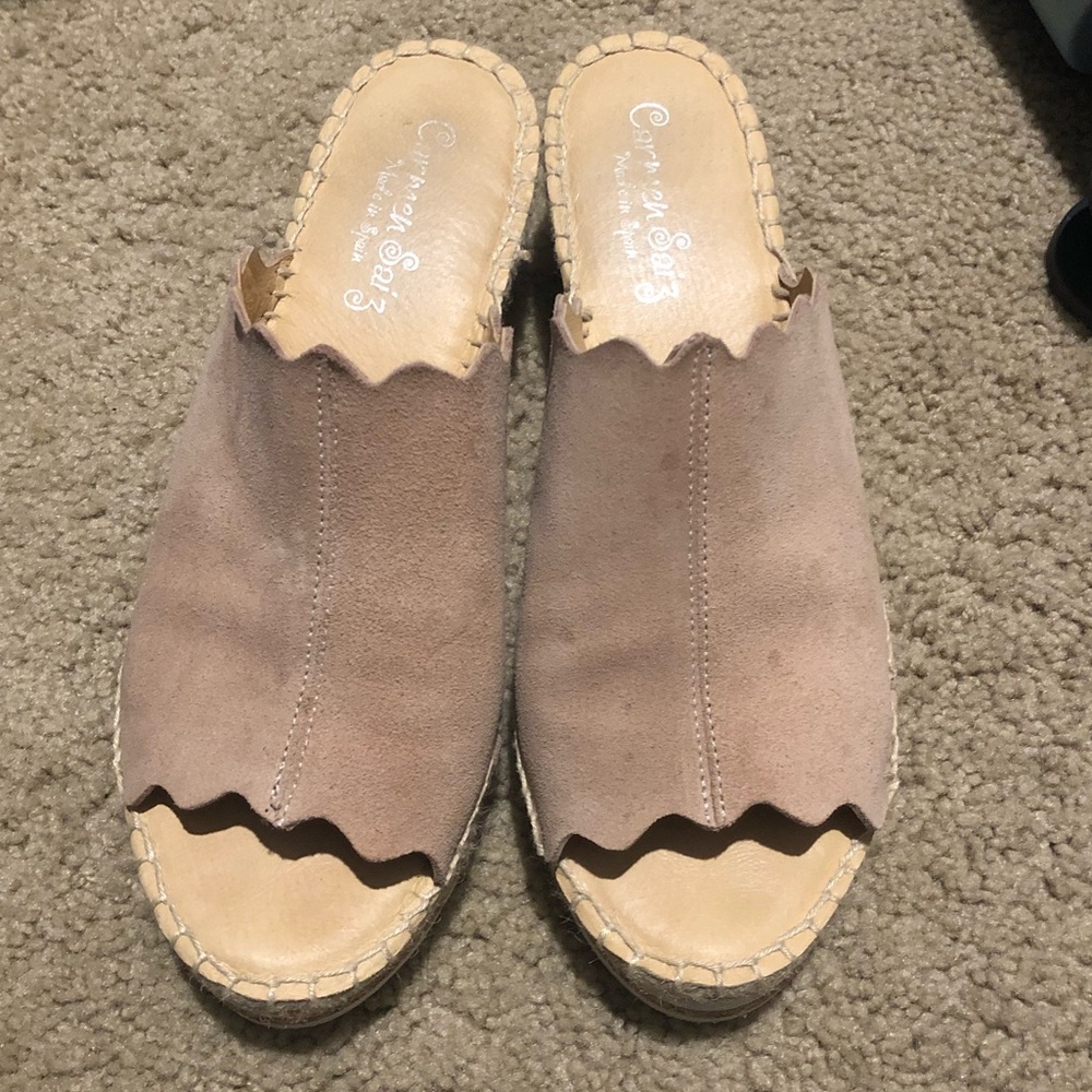 Size 9 Nude Carmen Saiz Espadrille Wedge Slide